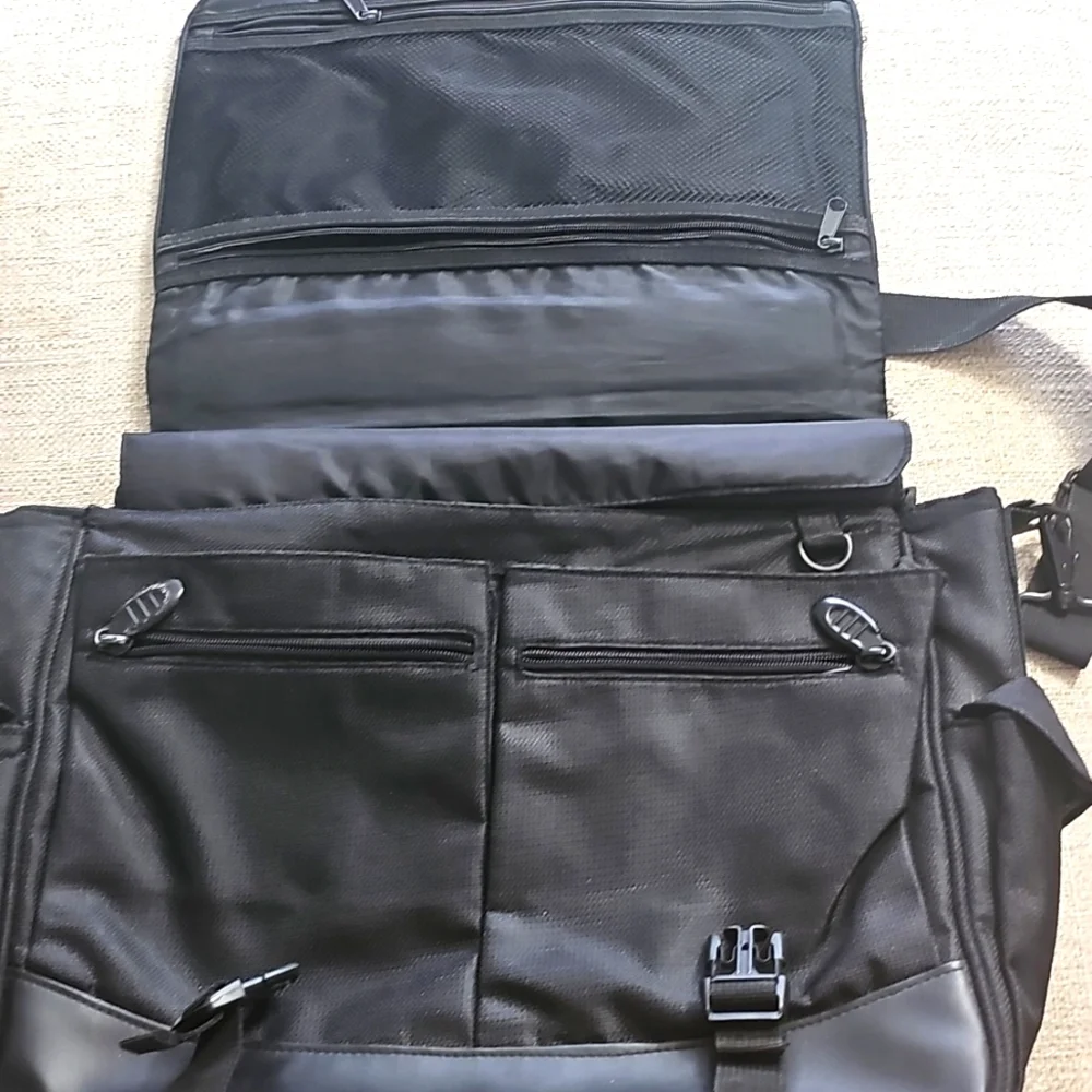 Tumi Balistic Nylon Briefcase Messenger Laptop Bag Black Crossbody Large